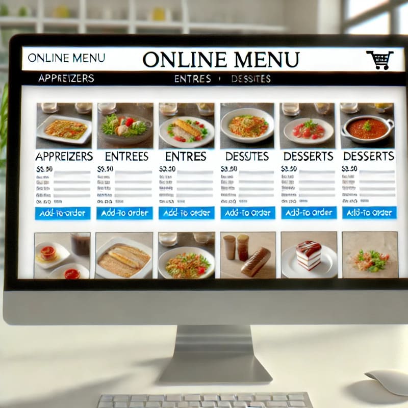 esempio di menu online